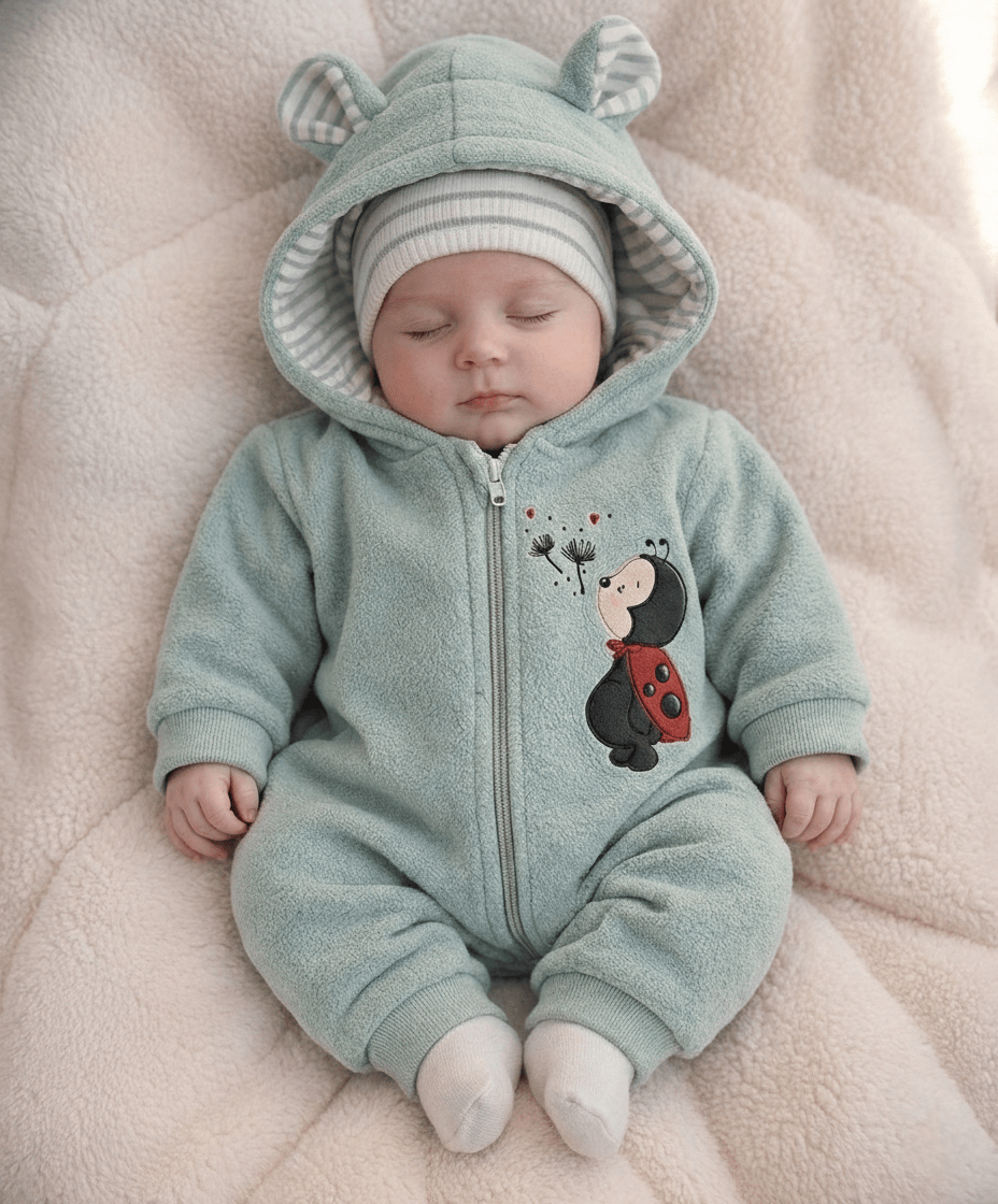 Baby Fleece Overall mit Applikation | Fleece | Gr. 56-104 handgemacht in Deutschland