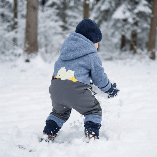 Baby Winter Onesie with Softshell Trim | Wool | Various Colors