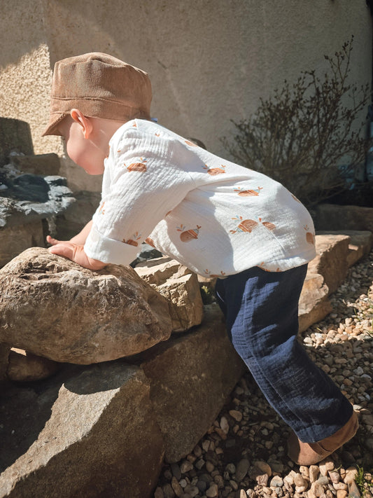 Weiches Musselin Hemd für Babys und Kinder.