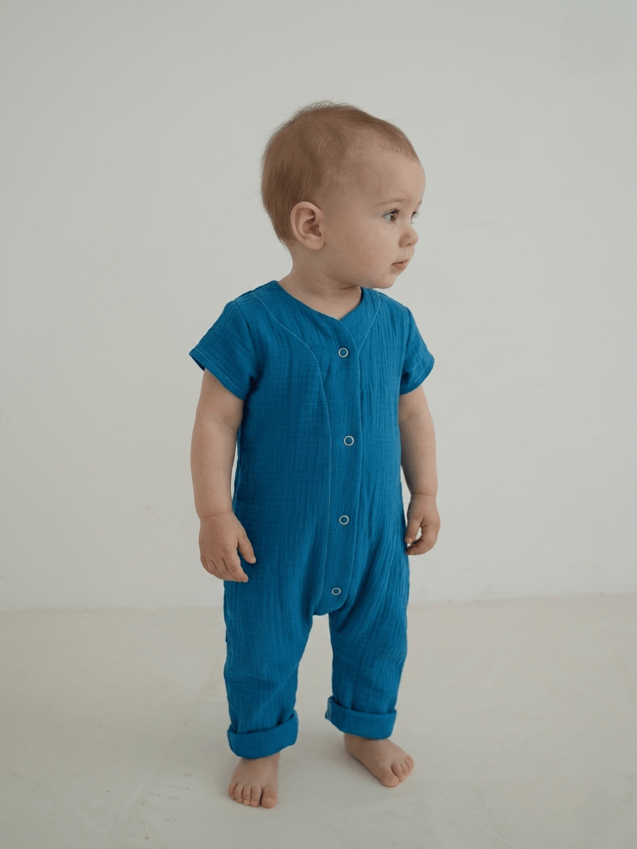 Musselin Romper Baby & Kleinkind – atmungsaktiv handgemacht aus Bayern · Talu Kids