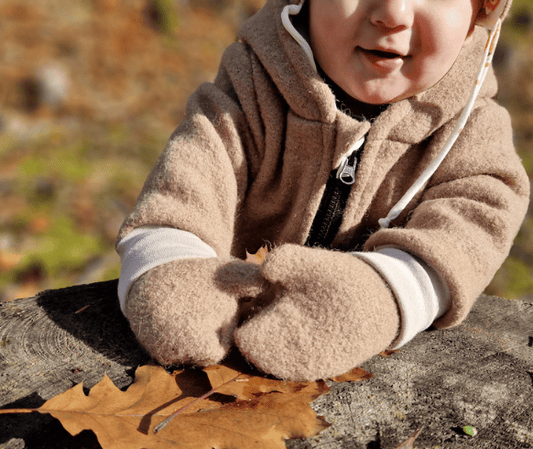 Walkhandschuhe Baby & Kind – Detail Bündchen/Innenfutter Jersey-Motivstoff