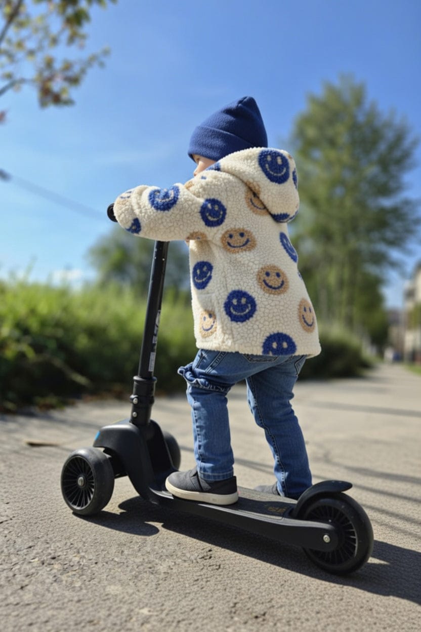 Kinder Jacke mit Armbündchen | Teddy | Gr. 92-122