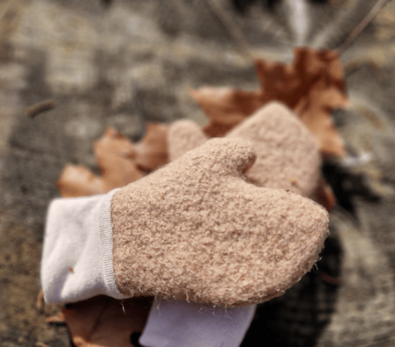 Kinder Wollwalk Fäustlinge – optional mit Anti-Verlier-Kordel, handgemacht in Deutschland