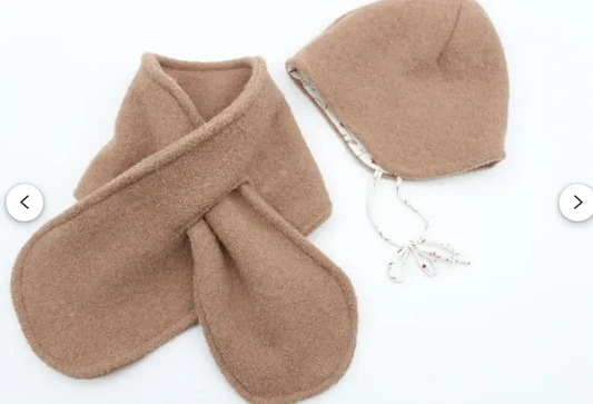 Handgemachter Kinder Walkschal aus Wollwalk, warmer Winterschal aus Naturmaterial, nachhaltige Kindermode aus Bayern, Gr. 0-12 Jahre.