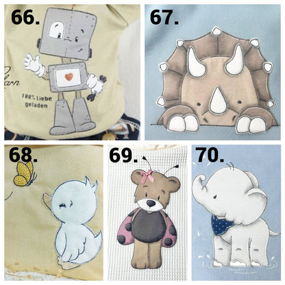 Handmade Shop für personalisierbare Baby-und Kinderbekleidung. Applikationen auf Wunsch für deine Kleidungsstücke.