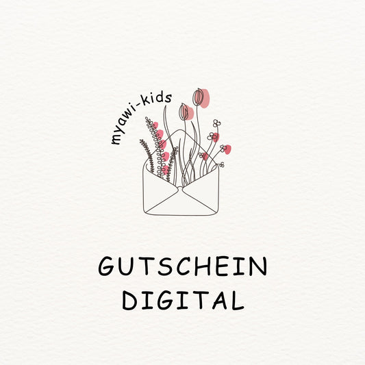Geschenkgutschein für liebevoll handgefertigte und personalisierte Baby- und Kindermode.