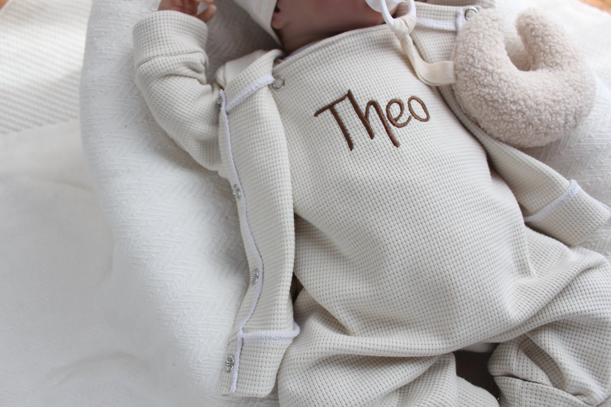 Individuell bestickbares Baby-Set| Waffelstrick Myawi-Kids