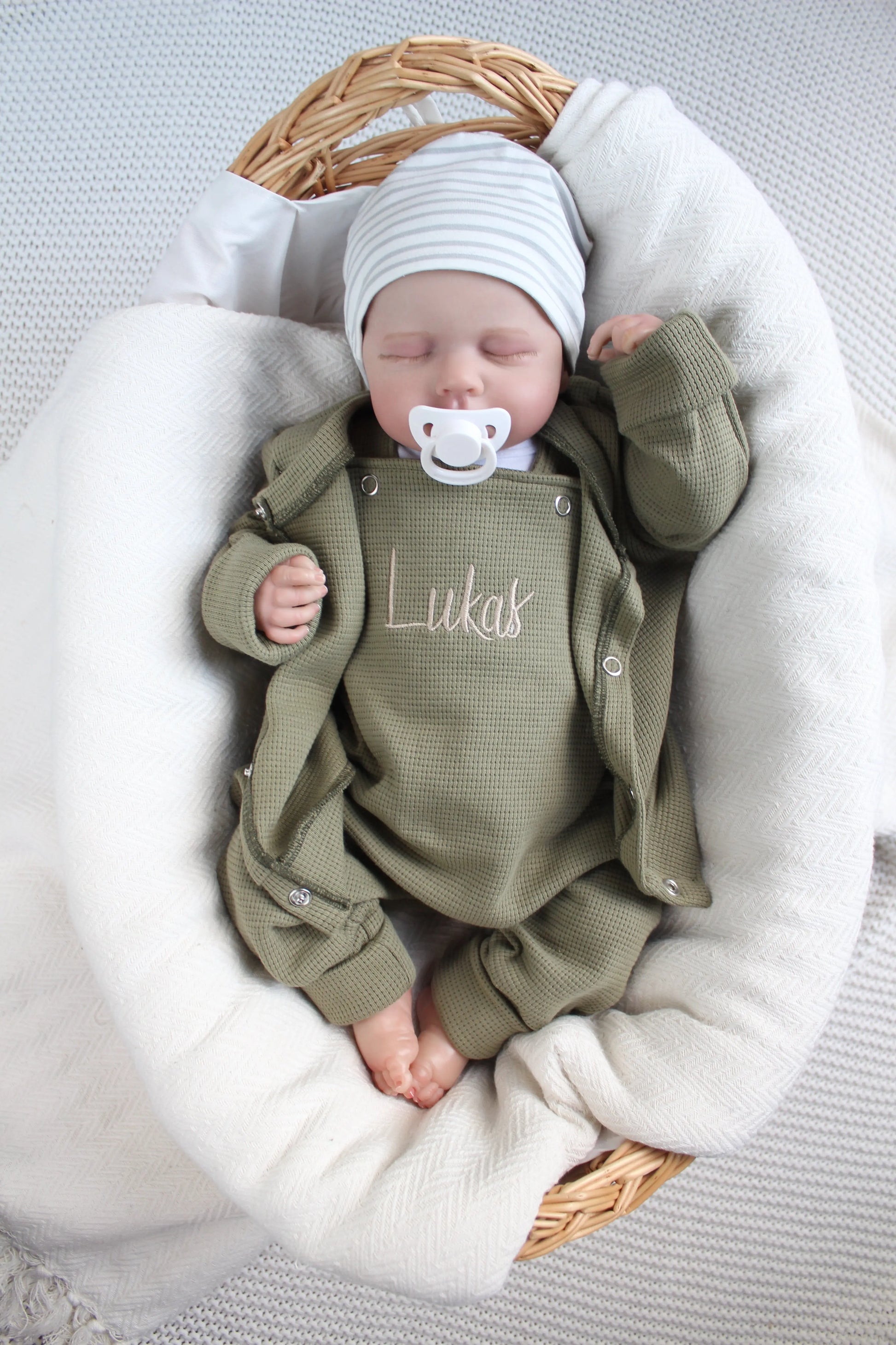 Individuell bestickbares Baby-Set| Waffelstrick Myawi-Kids