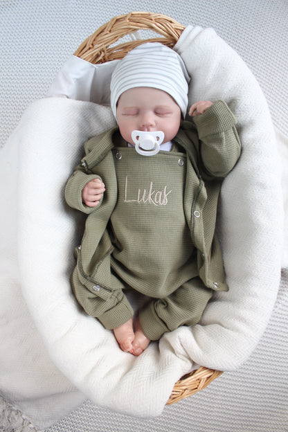 Individuell bestickbares Baby-Set| Waffelstrick Myawi-Kids