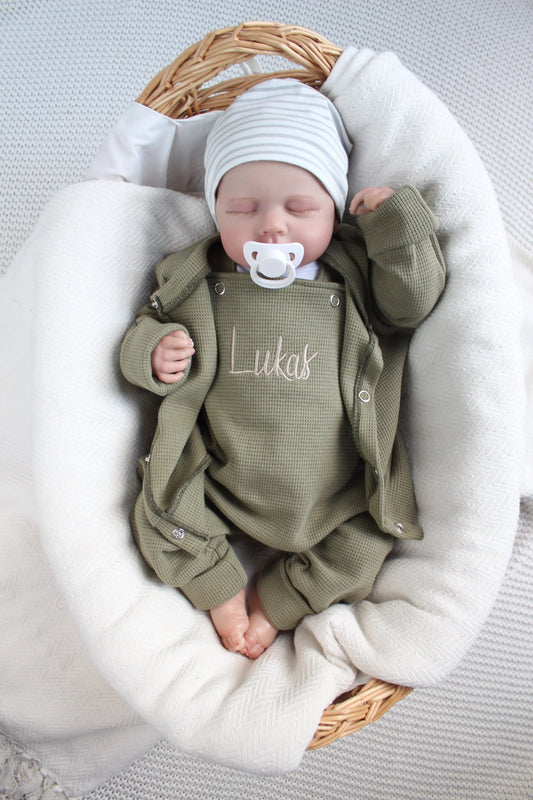 Individuell bestickbares Baby-Set| Waffelstrick Myawi-Kids