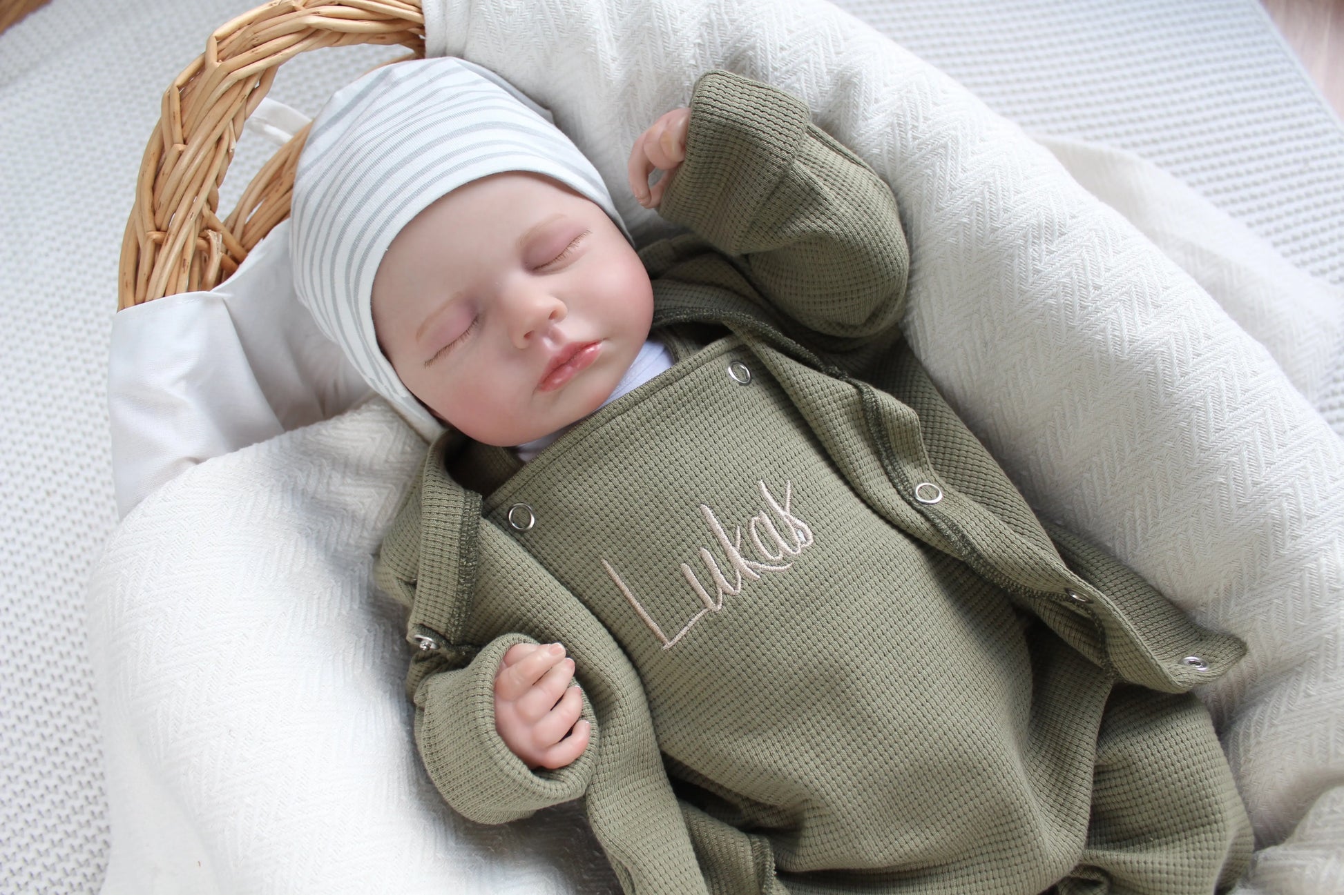 Individuell bestickbares Baby-Set| Waffelstrick Myawi-Kids