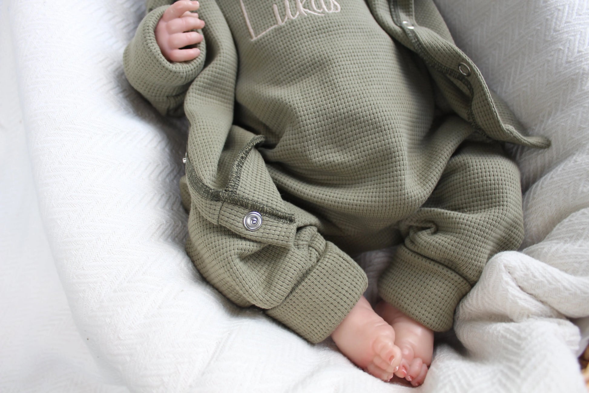 Individuell bestickbares Baby-Set| Waffelstrick Myawi-Kids