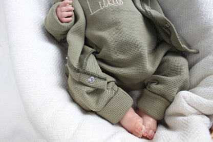 Individuell bestickbares Baby-Set| Waffelstrick Myawi-Kids