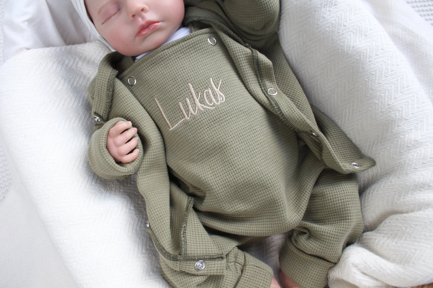 Individuell bestickbares Baby-Set| Waffelstrick Myawi-Kids