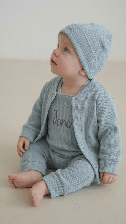 Personalisiertes Baby Geschenkset Meergrün – Babygeschenk zur Geburt handgemacht · Talu Kids