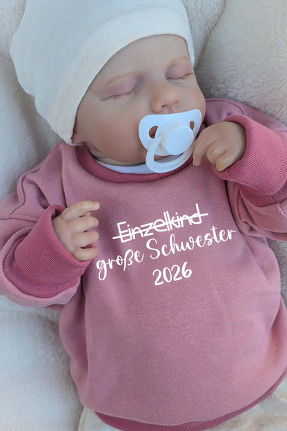 In Deutschland handgefertigter Pullover grosse Schwester, für Babys, Kleinkinder und Kinder. Ab Größe 50 bis Größe M, in vielen verschiedenen Farben erhältlich.
