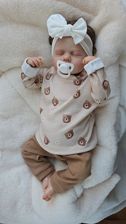 Baby-Set ‚Flower Bear‘ – Zweiteiliges Outfit für Neugeborene und Kleinkinder mit süßem Bären- und Blumenmotiv