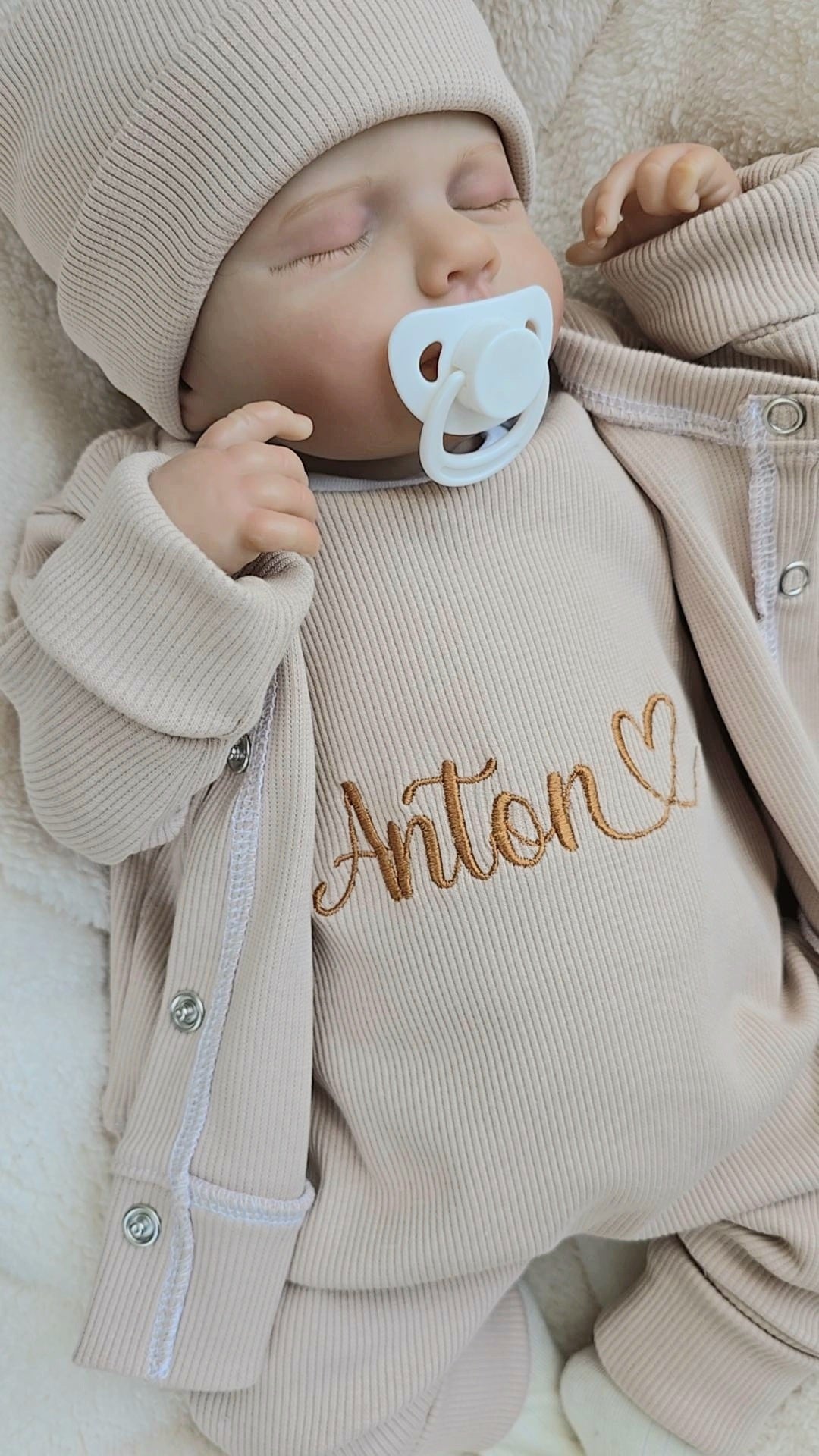 individuell bestickbares Baby-Set | Ripp-Jersey - Myawi-Kids