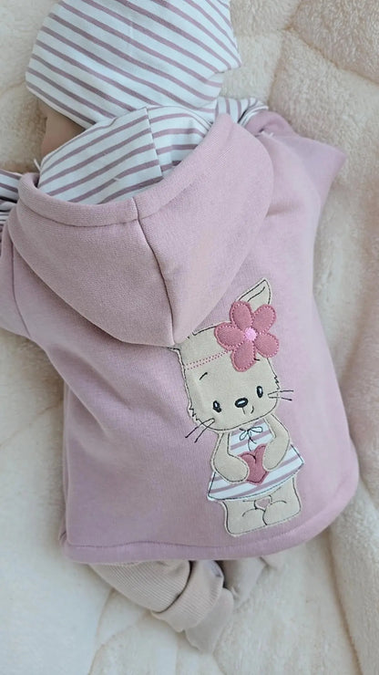 Sweatjacke für Kinder mit Kapuze und individueller Applikation