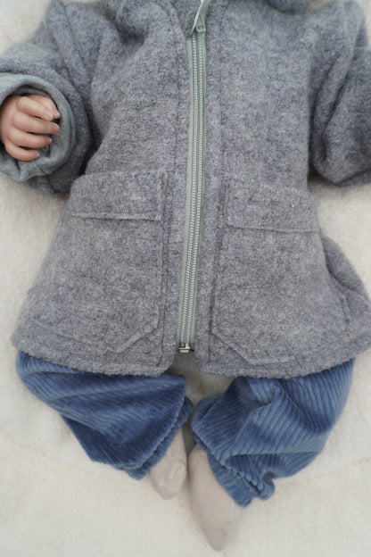 Walkjacke für Mädchen mit Blumen-Jersey gefüttert – handgemacht