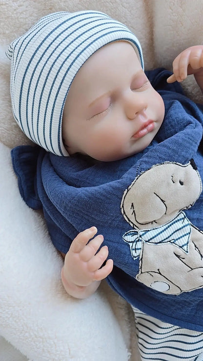 Süßes 3-teiliges Baby Set mit Leggings, Mütze & Musselintuch. 