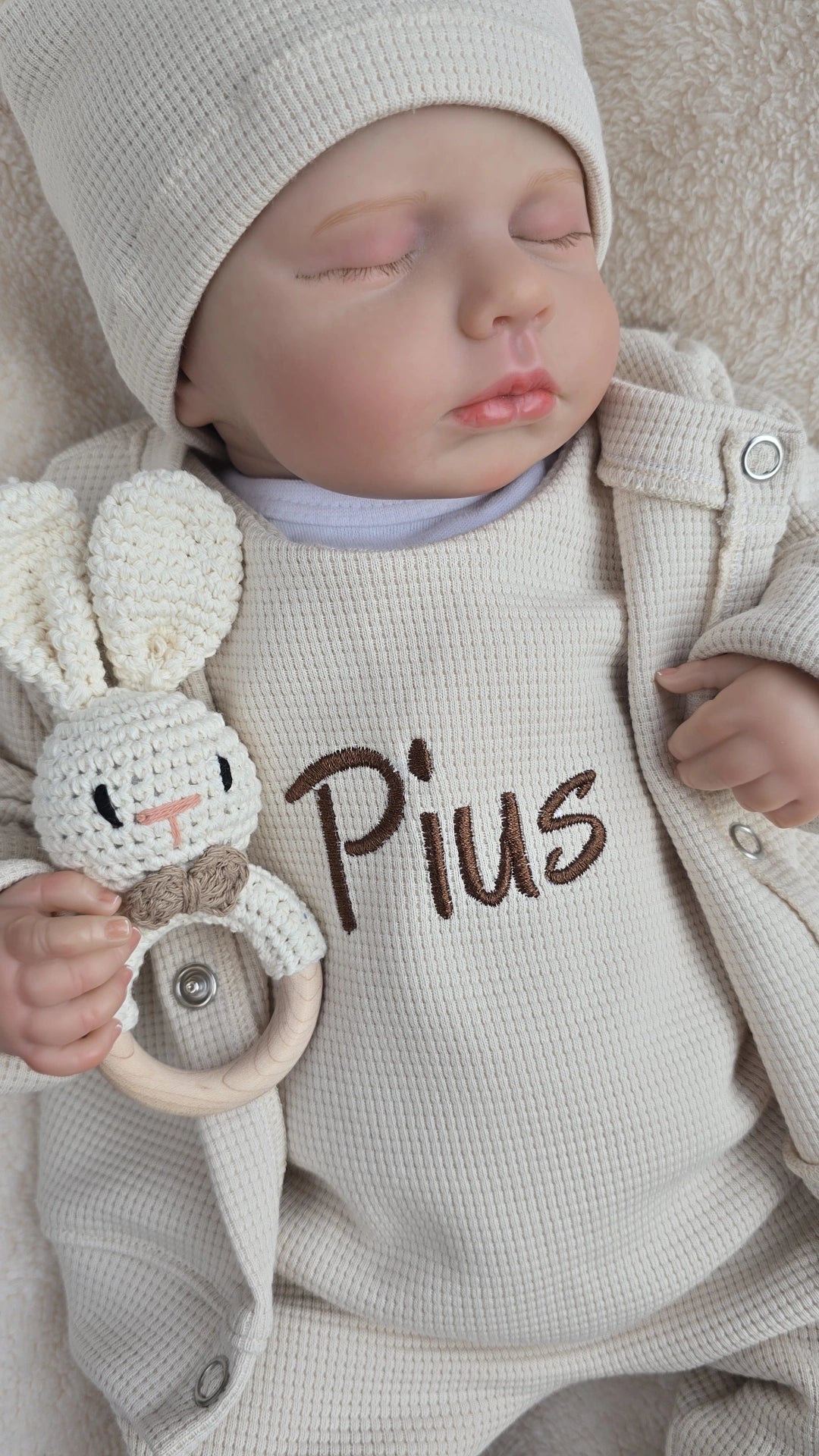 Individuell bestickbares Strampler Set | Waffelstrick