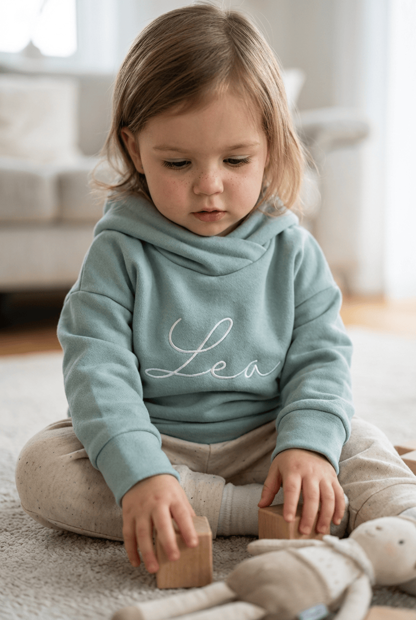 Hoodie mit Namen Kinder personalisiert – handgemacht aus Bayern Gr. 92-146 · Talu Kids
