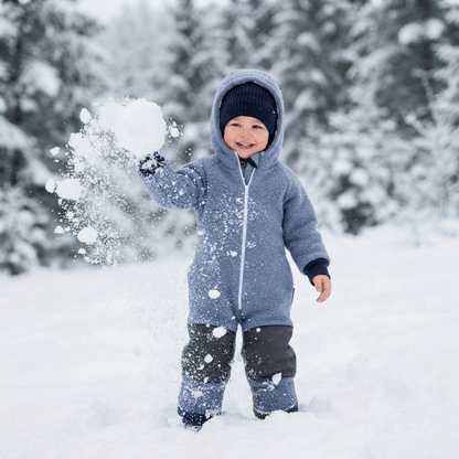 Baby Winter Onesie with Softshell Trim | Wool | Various Colors