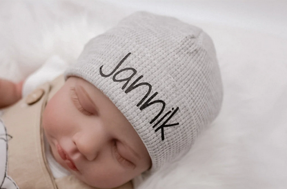 personalisierte Mütze aus Ripp-Jersey für Babys und Kinder. 