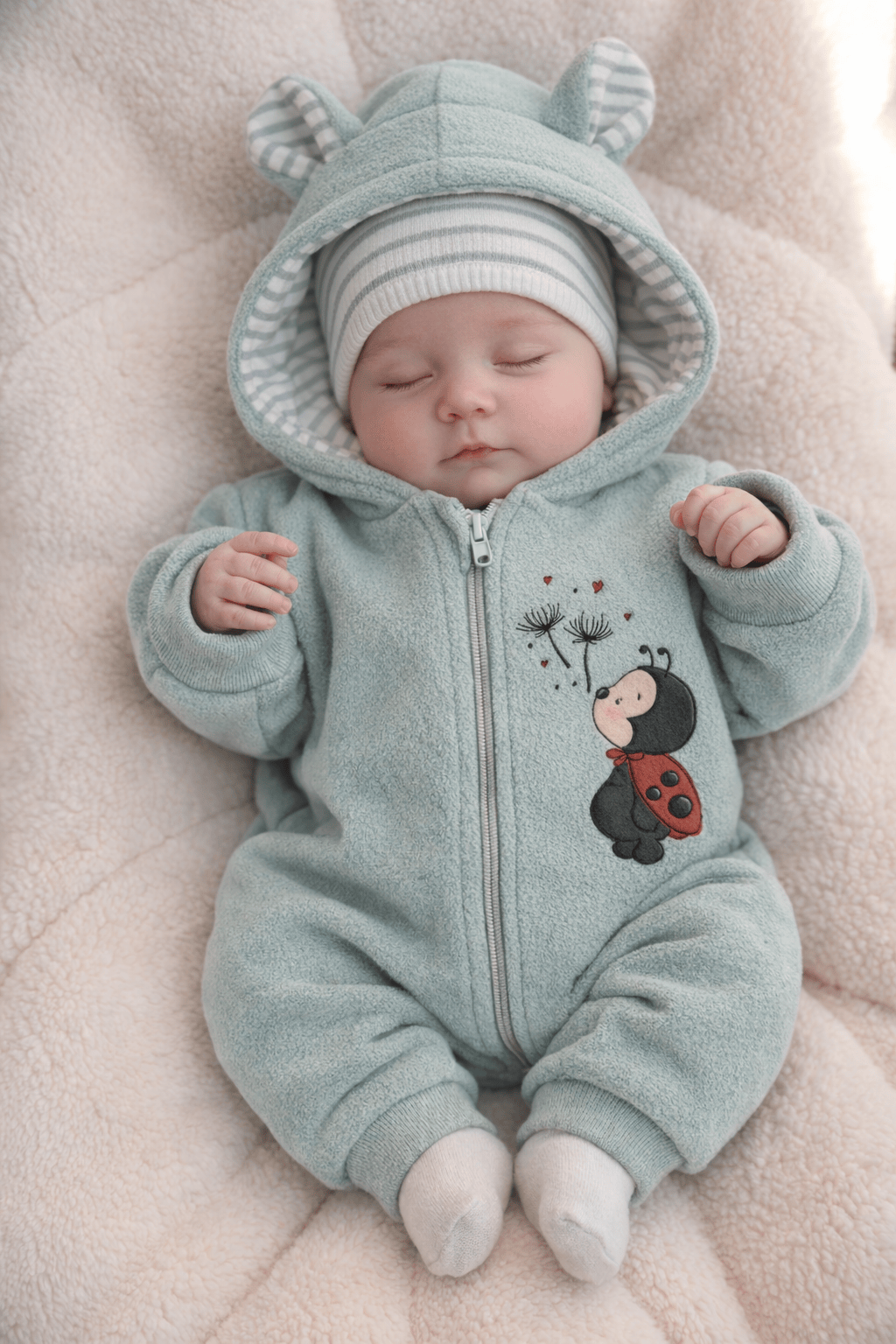 Baby Fleece Overall mit Applikation  | Fleece | Gr. 56-104 handgemacht in Deutschland