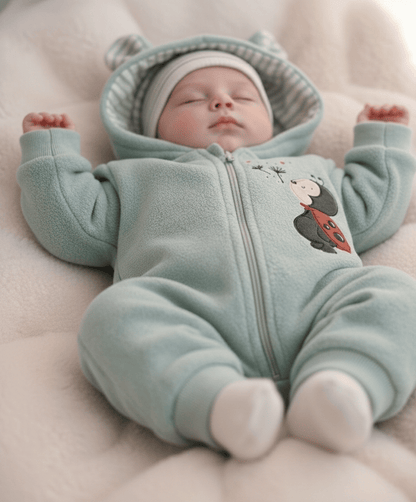 Baby Fleece Overall mit Applikation  | Fleece | Gr. 56-104 handgemacht in Deutschland
