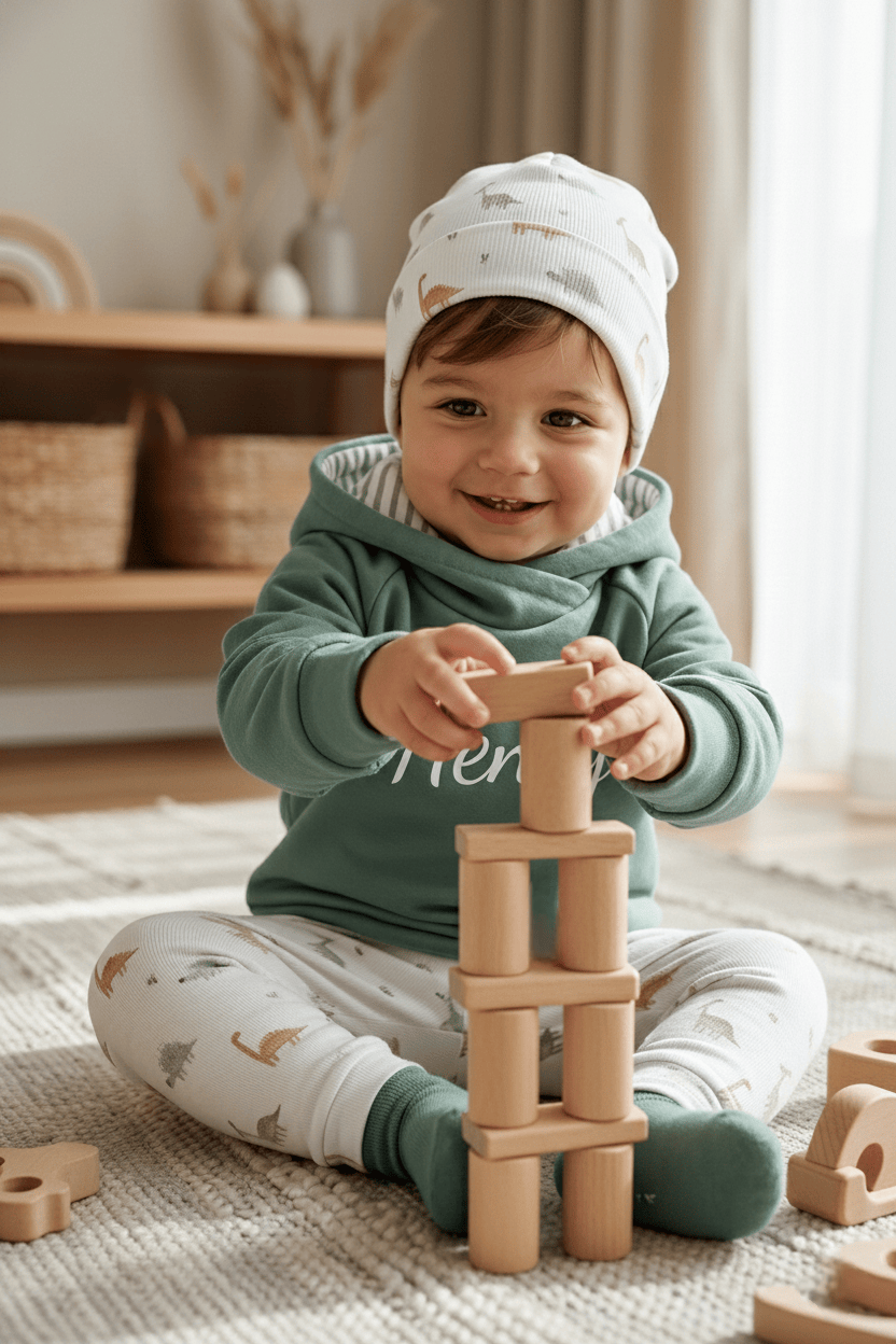 Personalisierter Kinder Hoodie mit Namen in Wunschfarbe, handgemacht aus weichem Sweat bequemer Kapuzenpullover für Babys & Kinder, Gr. 50-140.