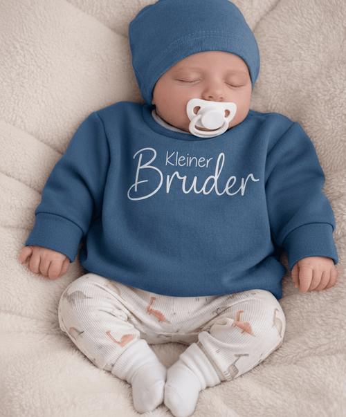 Personalisierter Geschwister-Pullover für den Partnerlook, handgefertigt in Bayern, weicher Sweat-Stoff mit Wunschnamen, Gr. 50-146.