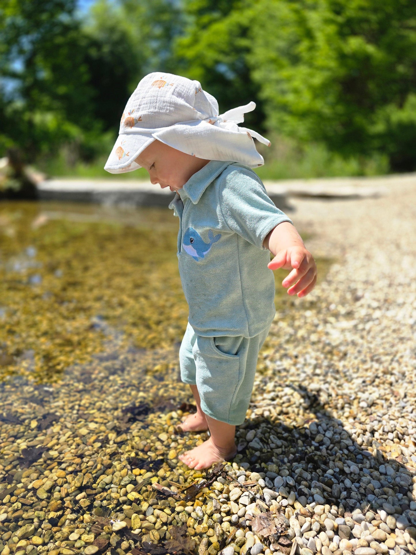 Chapeau de soleil pour bébés et enfants | Mousseline | Taille 35cm-57cm