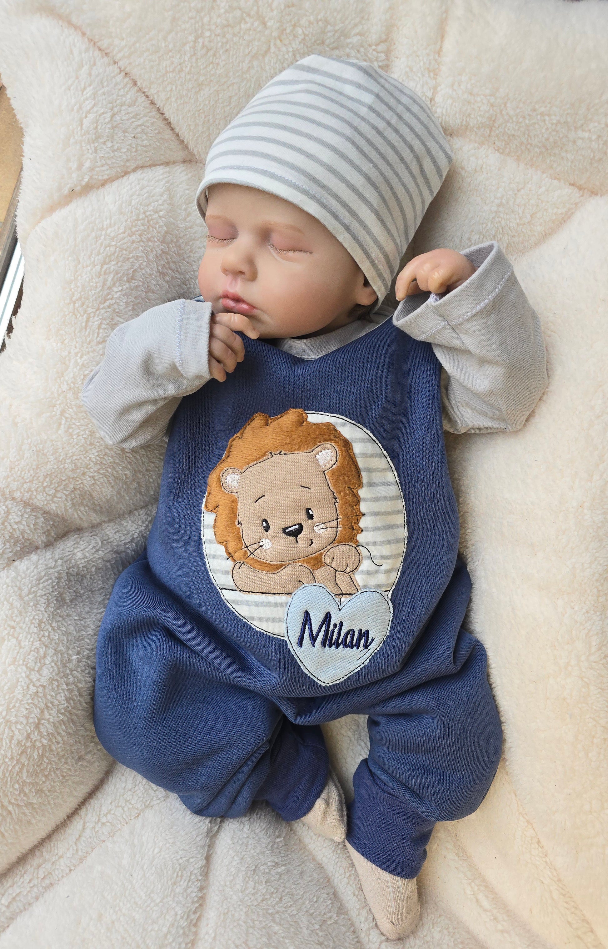 Baby Strampler mit Applikation | Sweat - Myawi-Kids