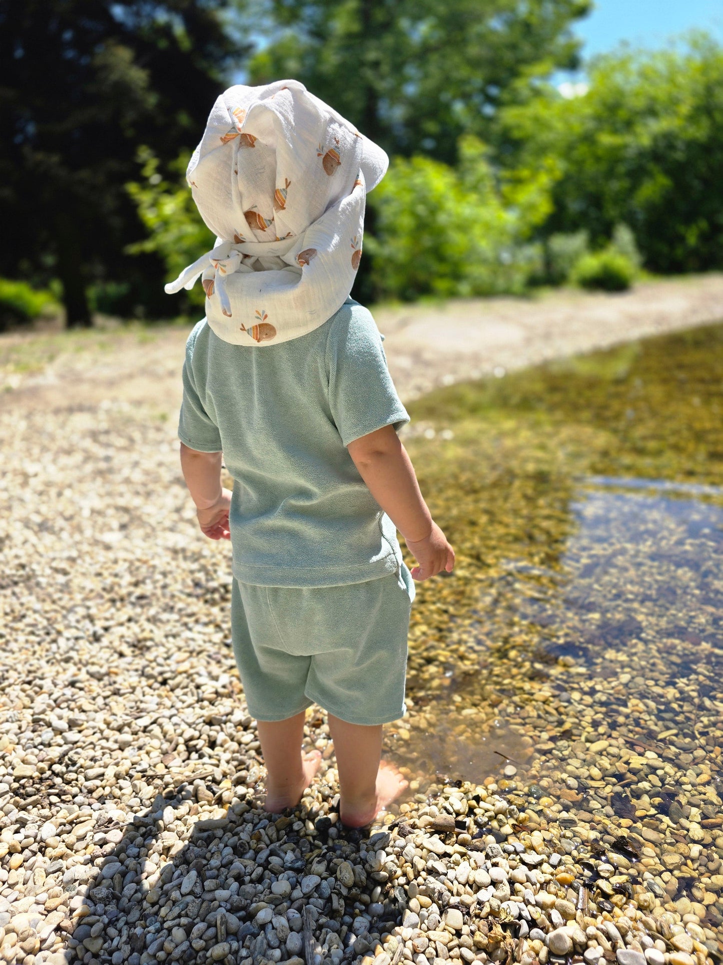 Chapeau de soleil pour bébés et enfants | Mousseline | Taille 35cm-57cm