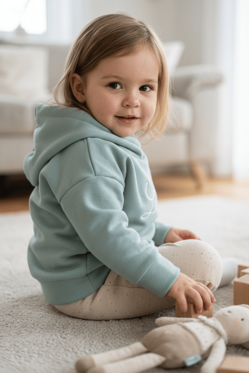 Kinder Hoodie bestickt mit Namen – handgemachte Kindermode Bayern · Talu Kids