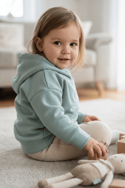 Kinder Hoodie bestickt mit Namen – handgemachte Kindermode Bayern · Talu Kids