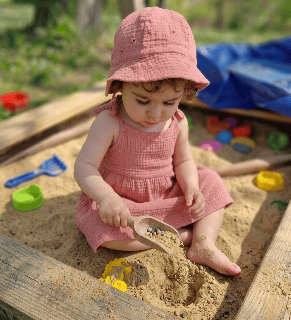 Musselin Kleid Mädchen Altrose – handgemacht aus Bayern · Talu Kids