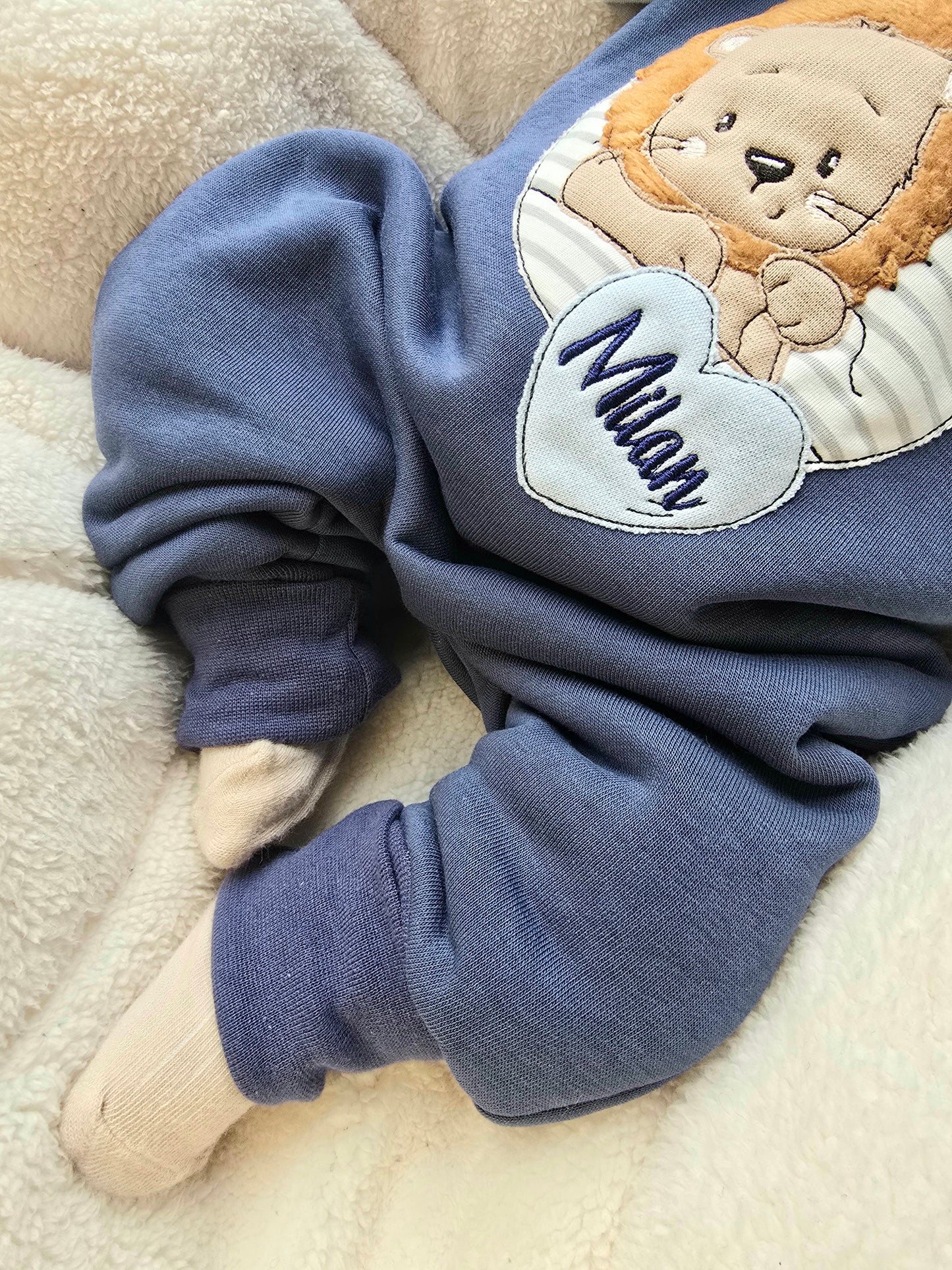 Baby Strampler mit Applikation | Sweat - Myawi-Kids