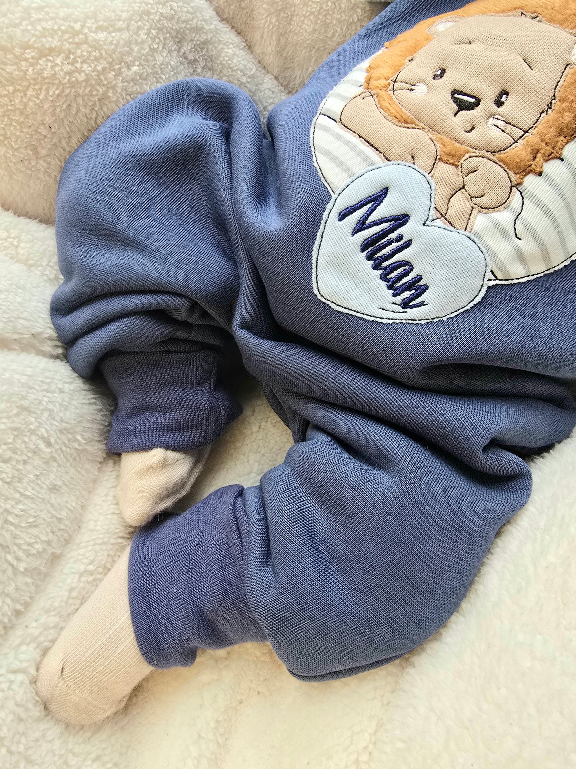 Baby Strampler mit Applikation | Sweat - Myawi-Kids