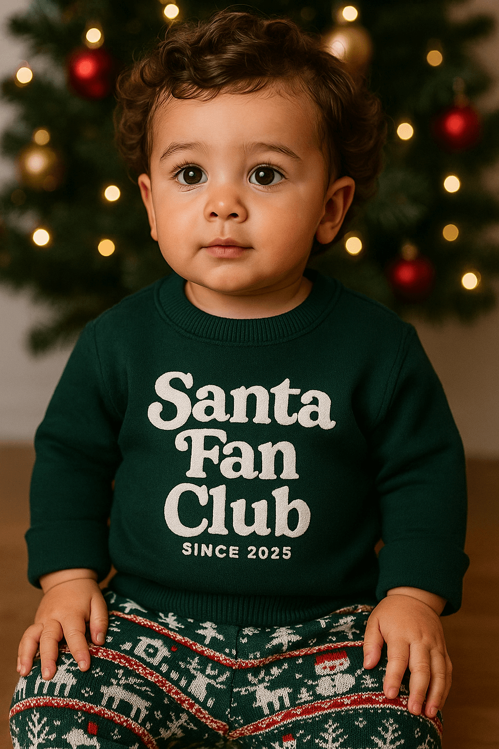 Handgemachter Weihnachtspullover mit Puff-Flexfolie. Erhältlich in verschiedenen Farben, für babys,kinder und erwachsene.