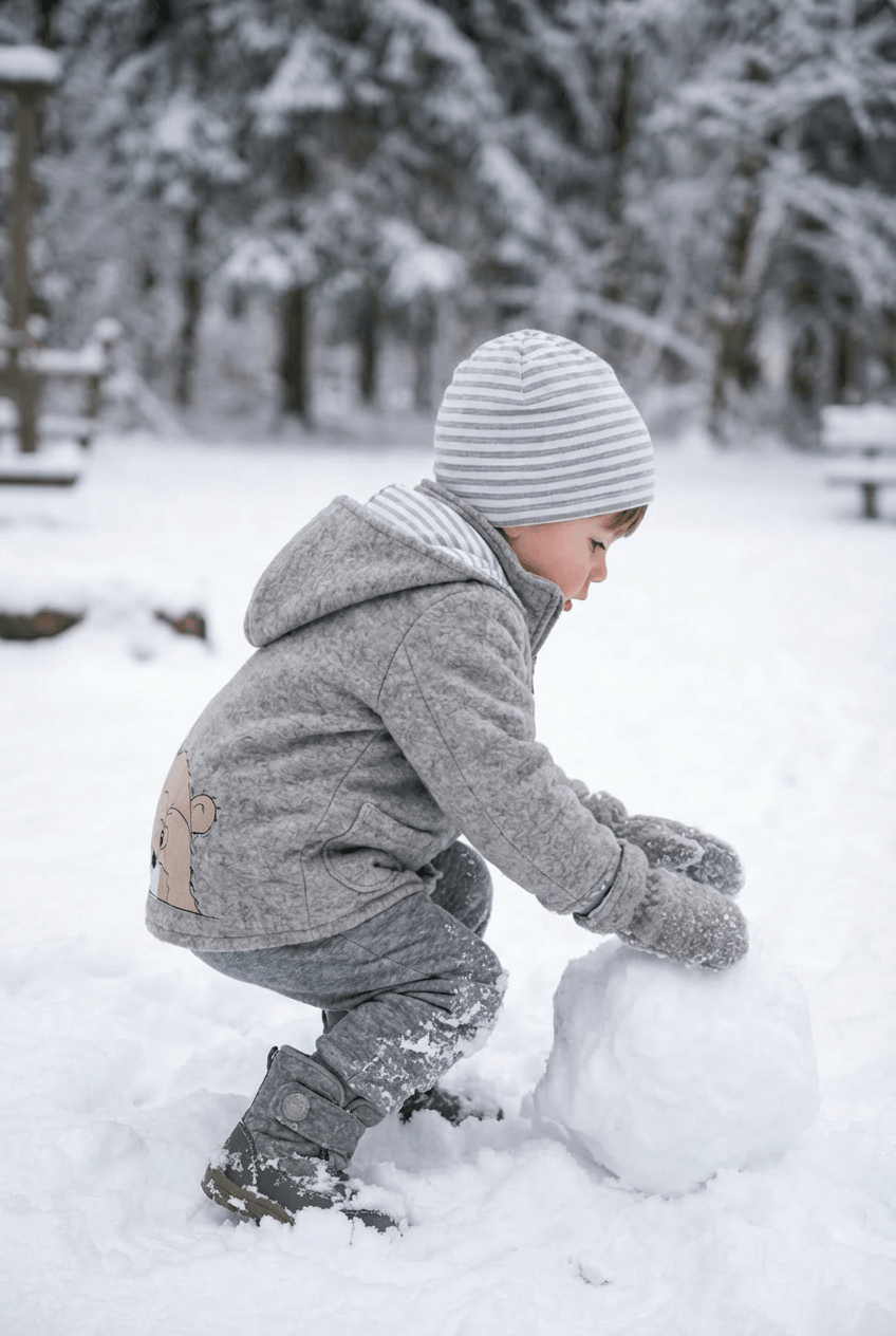 Veste bébé et enfant | Laine bouillie | avec poches plaquées et application | Tailles 56-146